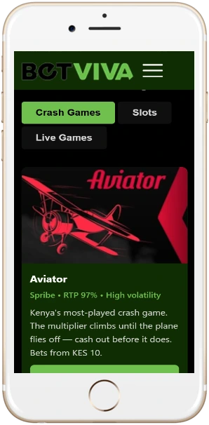 Betviva Kenya app on mobile